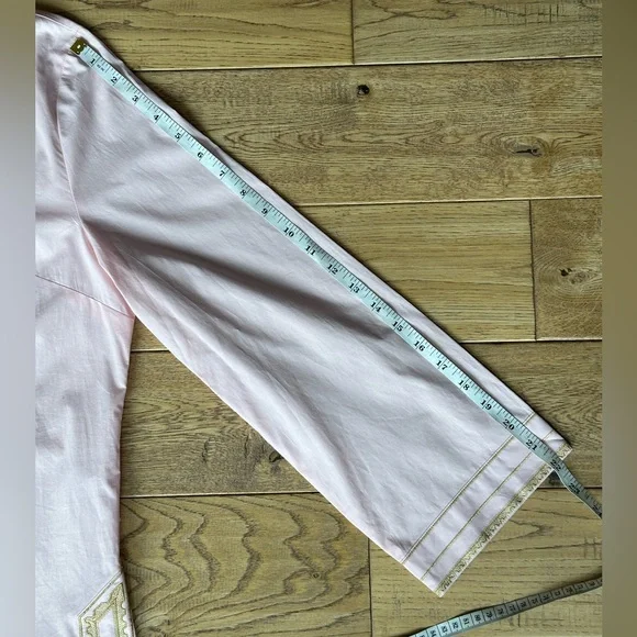 Nicoblu Maharani Tunic Blush Pink Embroidered in Gold Filigree Top size PXL - Picture 12 of 13